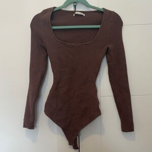 Abercrombie & Fitch Chocolate Ribbed Bodysuit